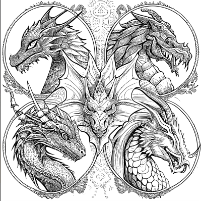 Dragon Adult Coloring Book