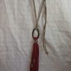 Adjustable T-Yarn necklace - Maroon